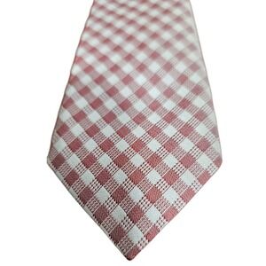 Zara‎ Man Red and White Gingham Plaid Necktie Men's Formal Business Accessory